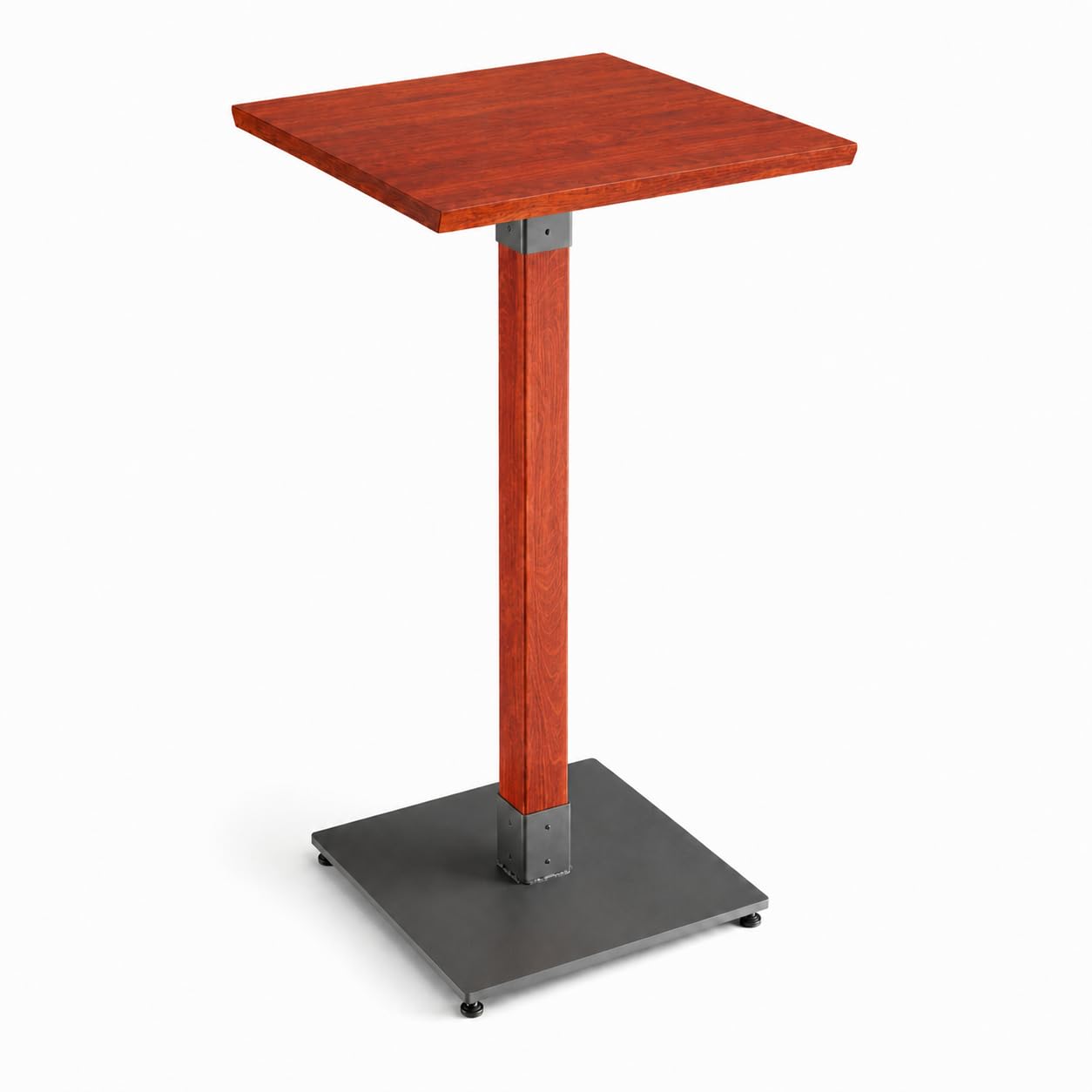 Glownary 24" x 24" Solid Wood Live Edge Bar Height Table with Rustic Mahogany Finish