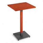 Glownary 30" x 30" Solid Wood Live Edge Bar Height Table with Rustic Mahogany Finish