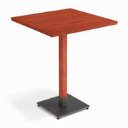 Glownary 36" x 36" Solid Wood Live Edge Bar Height Table with Rustic Mahogany Finish