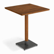 Glownary 36" x 36" Solid Wood Live Edge Bar Height Table with Rustic Walnut Finish