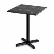 Glownary Excalibur 24x24 Square Table with Letizia Faux Marble Finish