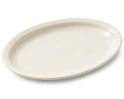 Glownary 11 1/2" x 9 1/8" Ivory Narrow Rim Oval Stoneware Platter