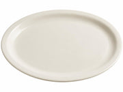 Glownary 13 1/2" x 10 1/2" Ivory Narrow Rim Oval Stoneware Platter