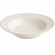 Glownary 24 oz. Ivory Wide Rim Rolled Edge Stoneware Pasta Bowl