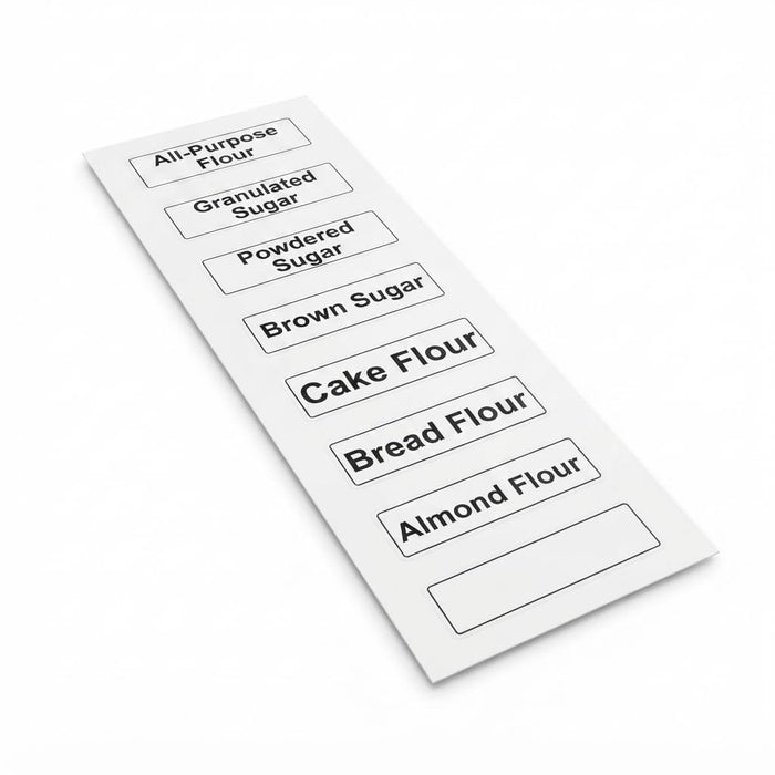 Glownary Ingredient Bin Labels for Baking Flours and Sugars