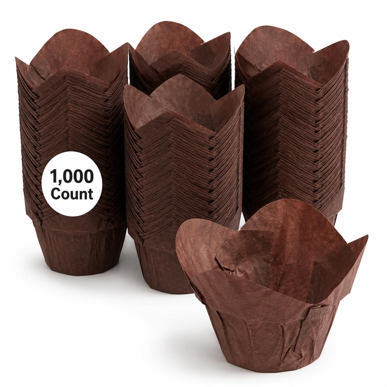 Glownary 2" x 2 5/8" Chocolate Brown Rounded Muffin Wrap