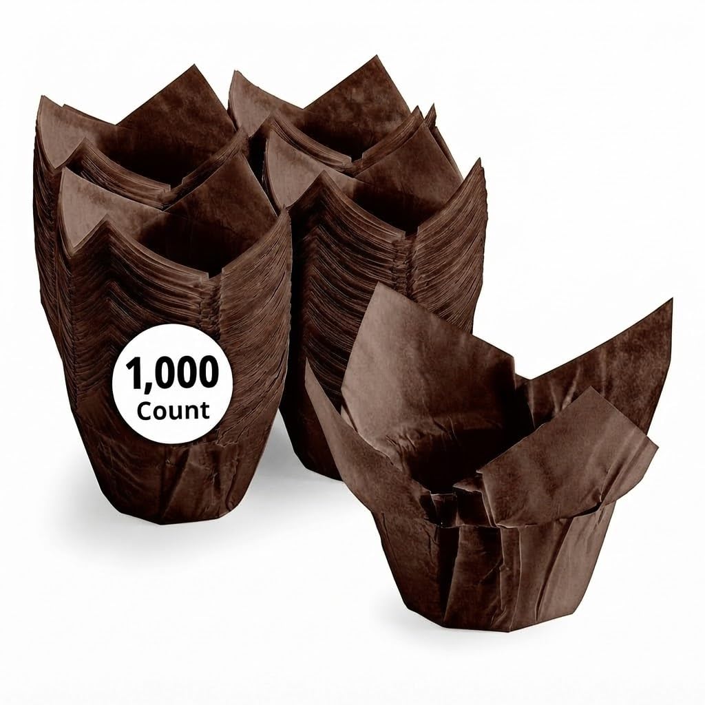 Glownary 2" x 3 1/4" Chocolate Brown Large High Crown Muffin Wrap