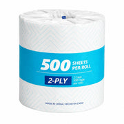 2-Ply Individually Wrapped Toilet Paper, 500 Sheets per Roll, 96/Case