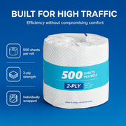 2-Ply Individually Wrapped Toilet Paper, 500 Sheets per Roll, 96/Case view 4