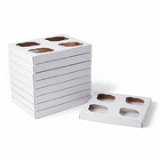 Glownary Reversible Cupcake Insert for 8x8 Box, 4-Compartment - 10/Pack