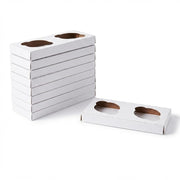 Glownary Reversible Cupcake Insert for 8x4 in Box, 2 Compartments - 10/Pack