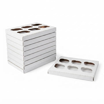 Glownary Reversible Cupcake Insert for 14x10 in Box, 12 Compartments - 10/Pack