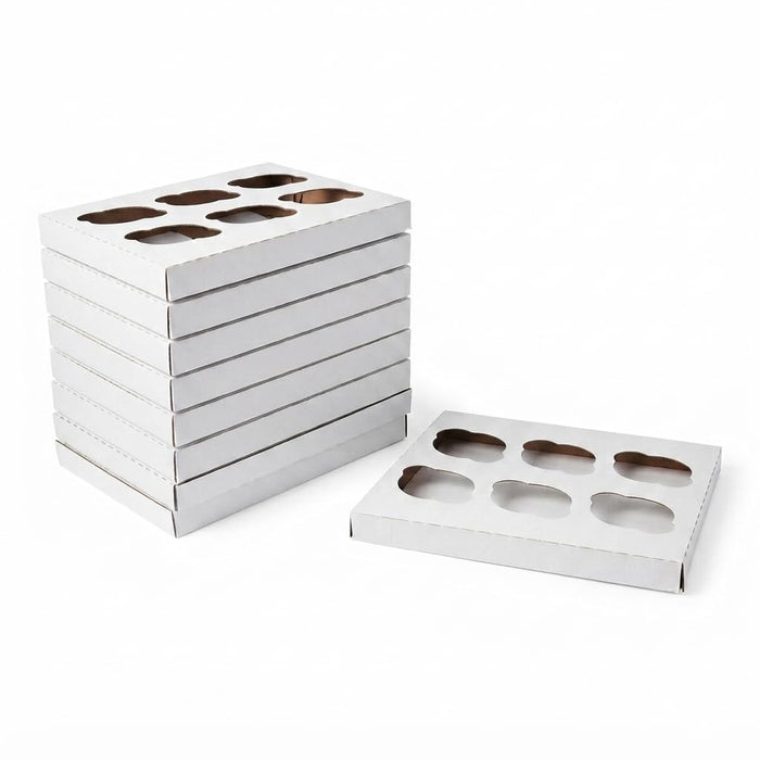 Glownary Reversible Cupcake Insert for 14x10 in Box, 12 Compartments - 10/Pack
