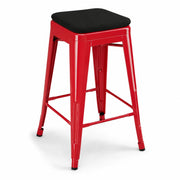 Glownary Alloy Ruby Red Backless Counter Height Stool with Cushion