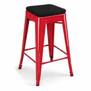 Glownary Alloy Ruby Red Backless Counter Height Stool with Cushion