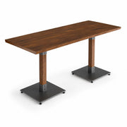 Glownary 30" x 72" Solid Wood Live Edge Table with Walnut Finish