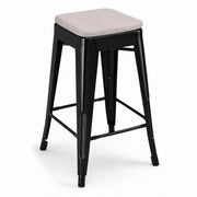 Glownary Alloy Onyx Black Outdoor Backless Counter Height Stool