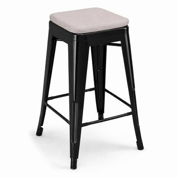 Glownary Alloy Onyx Black Outdoor Backless Counter Height Stool