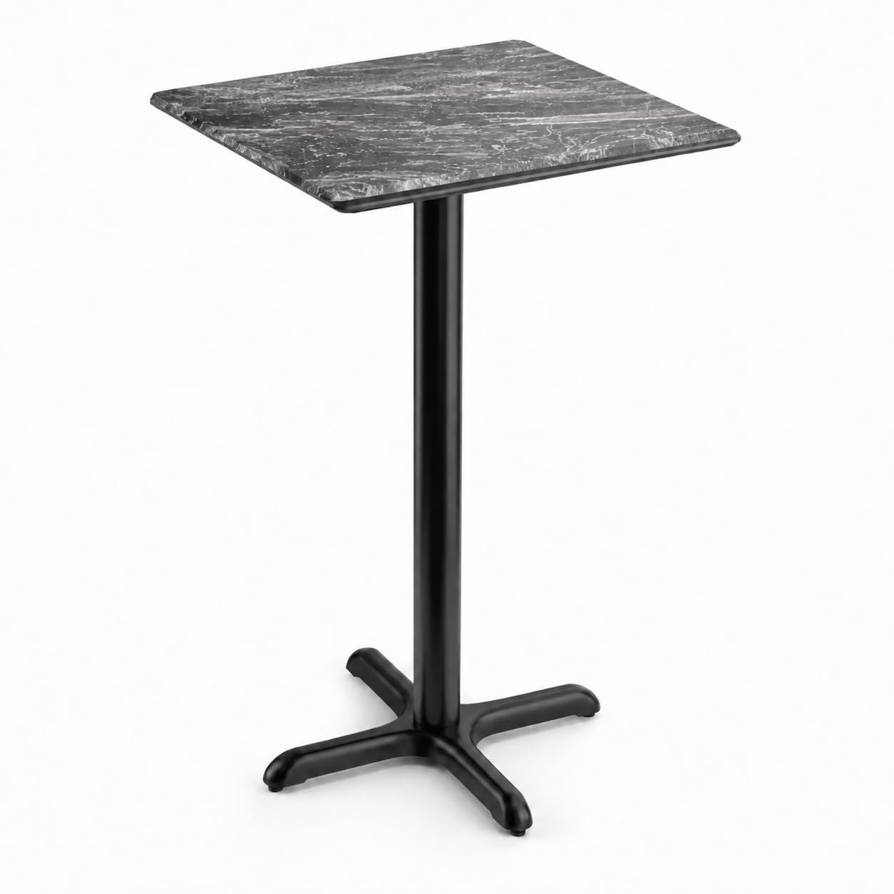 Glownary 28" x 28" Square Bar Height Table with Faux Marble Finish