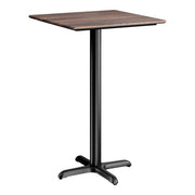 Glownary 28" x 28" Square Bar Height Table with Walnut Laminate Finish