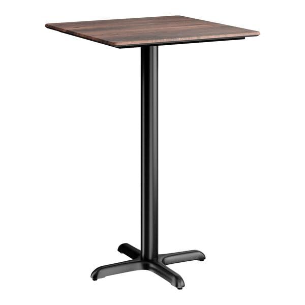 Glownary 28" x 28" Square Bar Height Table with Walnut Laminate Finish