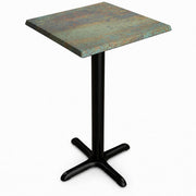 Glownary 24" x 24" Square Counter Height Table Faux Metal Finish