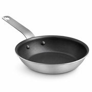 Glownary A3000 Series 7-Inch Aluminum Fry Pan with QuanTanium Non-Stick Coating, Silver, Plated Handle, Commercial Grade, 13.7x7.5 Inches