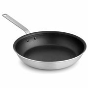 Glownary A3000 Series 14-Inch Aluminum Fry Pan with QuanTanium Non-Stick Coating, Plated Handle, Commercial Grade, Silver, 25.1x14.7 Inches