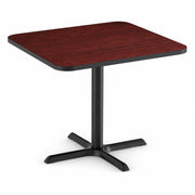 Glownary Reversible Restaurant Table, Cherry/Black Laminate Top, Cast Iron Base, 36x36 Inch Square, Standard Height