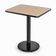 Glownary Reversible Restaurant Table with Base Kit, White Birch/Ash Laminate Top, 24x30 Inch, Black Cast Iron Base, Standard Height
