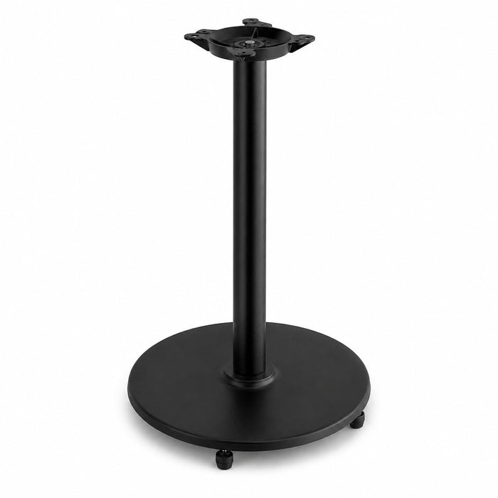 Glownary Cast Iron Table Base, Black Powder Coated Steel, 22 Inch Standard Height, Self-Leveling with Equalizers, Indoor Commercial Use