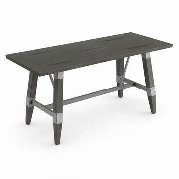 Glownary 30" x 72" Solid Wood Live Edge Trestle Dining Table