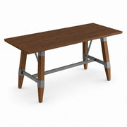 Glownary 30" x 72" Solid Wood Live Edge Trestle Base Table Walnut