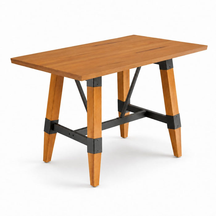 Glownary 30" x 48" Solid Wood Live Edge Trestle Base Table