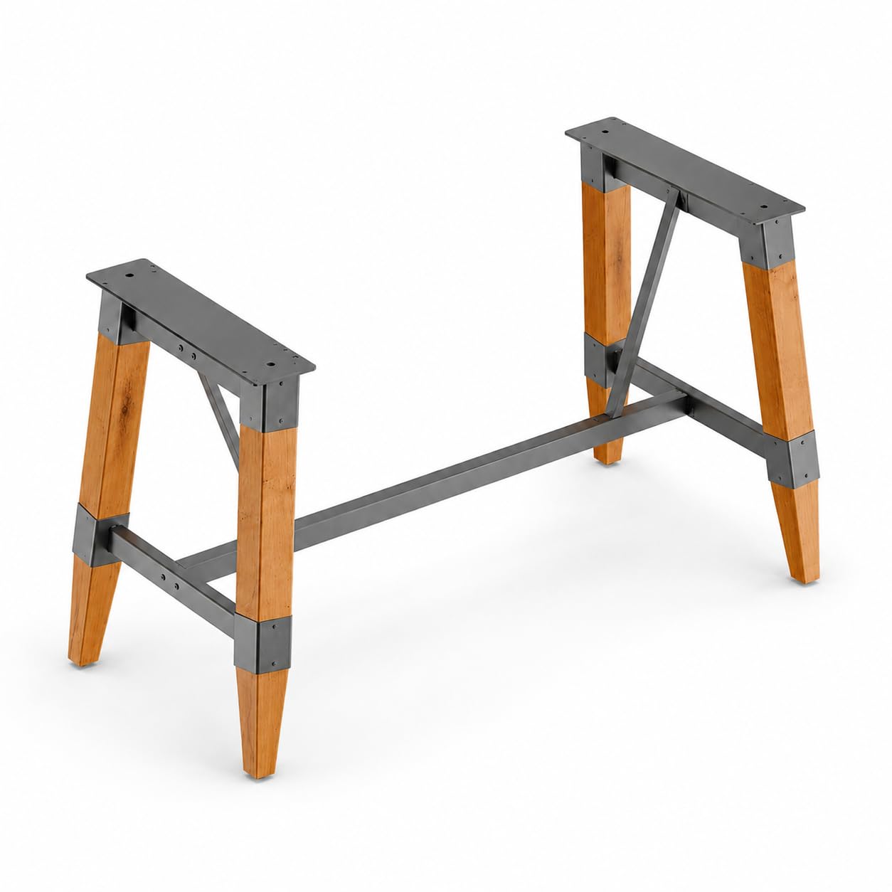 Glownary Honey Maple Trestle Table Base for 30" x 72" Table Tops