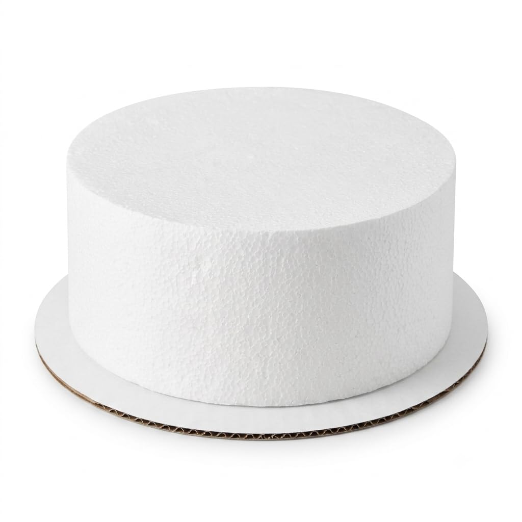 Glownary 9" x 4" Round Foam Cake Dummy Polystyrene