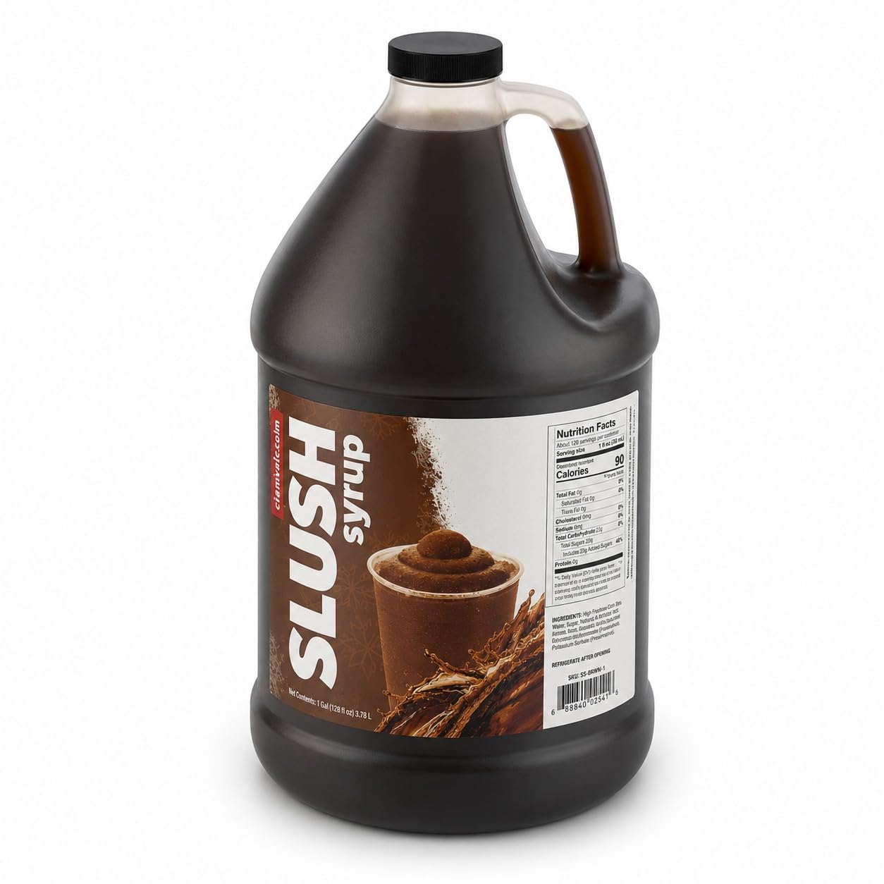 Slushy Mix Concentrate 1 Gallon – 5:1 Frozen Drink Syrup for Slushie, Granita & Snow Cone Machines – High Yield (48 Servings) – Gluten Free – Commercial Beverage Mix – Made in USA (4/Case, Cola)