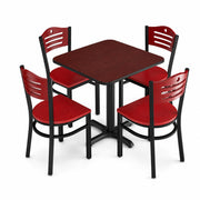 Glownary 30" x 30" Reversible Cherry/Black Dining Set