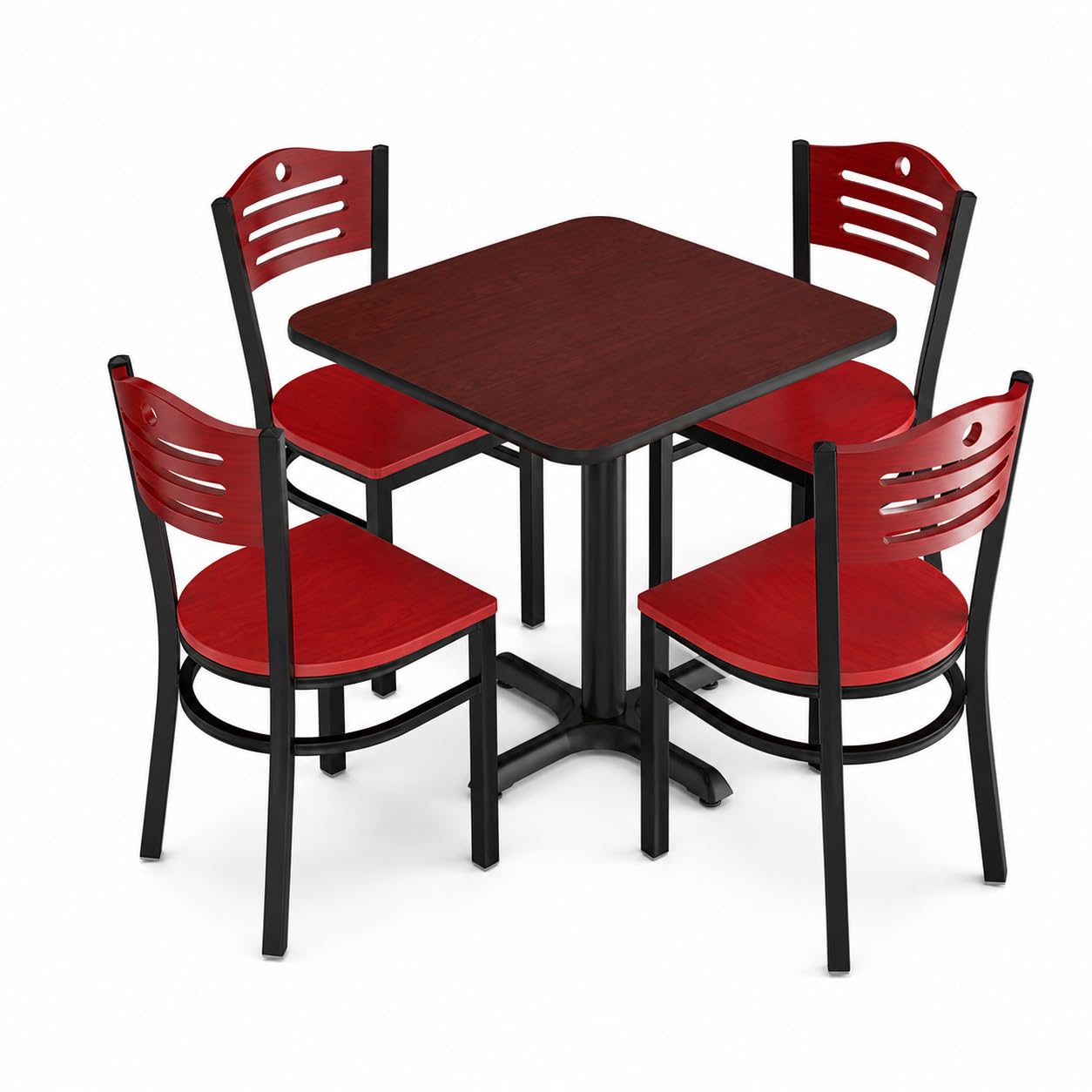 Glownary 30" x 30" Reversible Cherry/Black Dining Set
