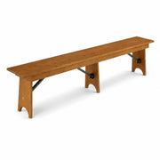 Glownary Vineyard 7 ft Pinewood Folding Bench in Barrel Brown