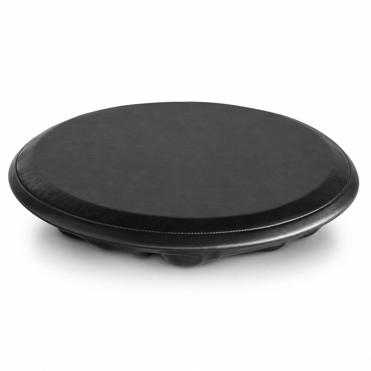 Glownary Black Vinyl Bar Stool Seat Cover, 14 in Diameter