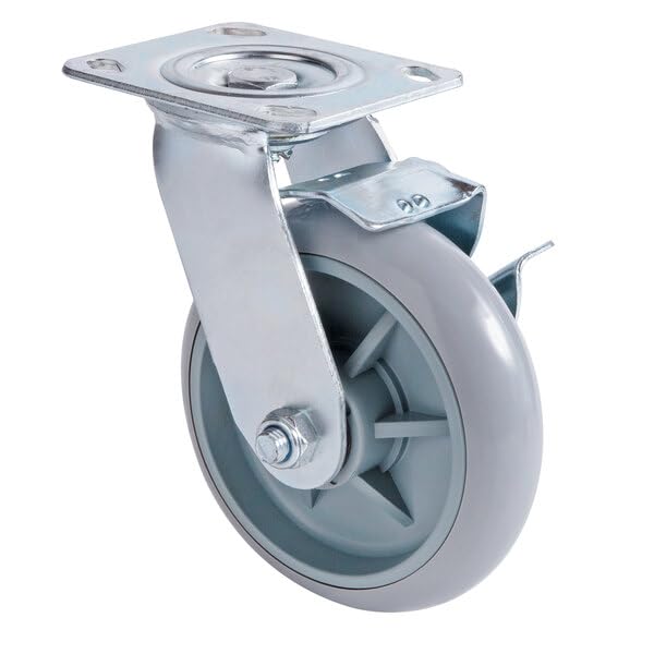 Glownary Swivel Plate Caster with Brake for Housekeeping Carts