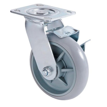 Glownary Swivel Plate Caster with Brake for Housekeeping Carts