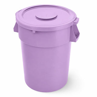 Glownary 44 Gallon Purple Round Commercial Trash Can with Lid
