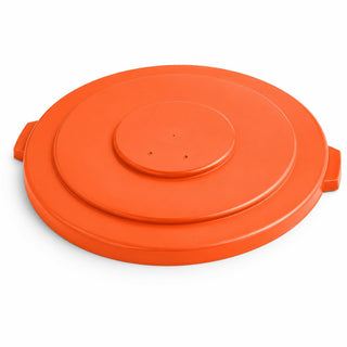Glownary 55 Gallon Orange Round Commercial Trash Can Lid