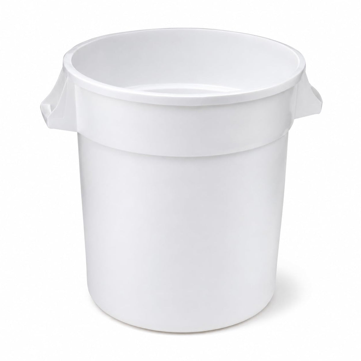 Glownary 10 Gallon White Round Commercial Trash Can