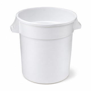 Glownary 10 Gallon White Round Commercial Trash Can