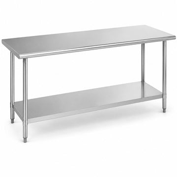 Glownary 24" x 72" 18 Gauge 430 Stainless Steel Work Table