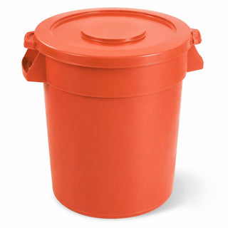 Glownary 20 Gallon Orange Round Commercial Trash Can with Lid