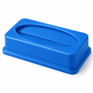 Glownary Dark Blue Slim Rectangular Trash Can Drop Shot Lid